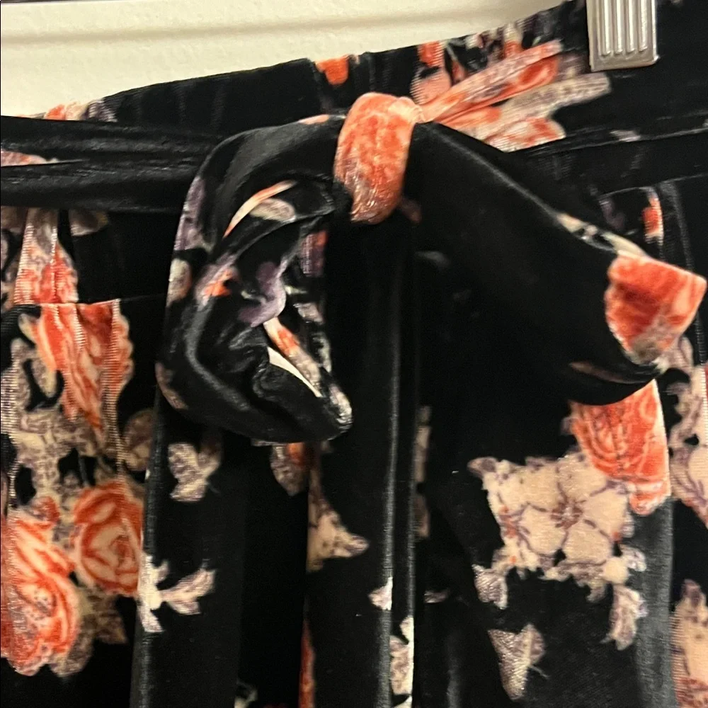 Tiered Crushed Velvet Maxi Midi Skirt XL Dark Floral Whimsigoth - Picture 4 of 7